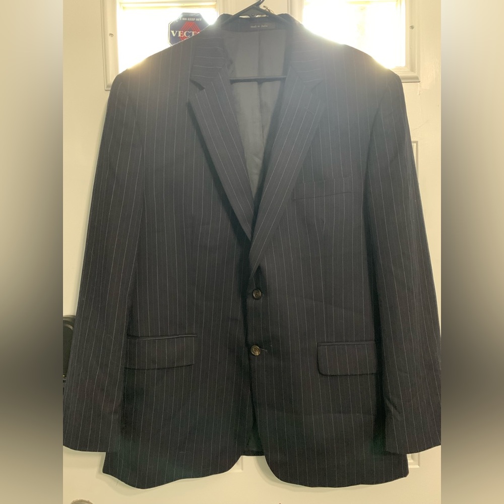 Ralph Lauren Navy Blue Pinstripe Suit 44R 38W